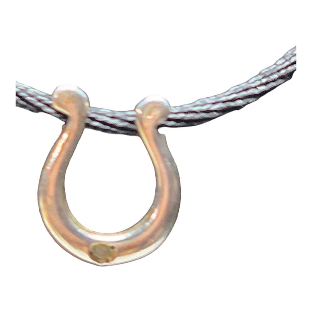 Vintage RJ Graziano 925 Sterling Silver Horseshoe Pendant on 17" Adjustable Cord